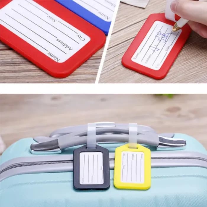 1-10 pièces étiquette de bagage embarquement expédition étiquettes de bagages en plastique accessoire de voyage femmes