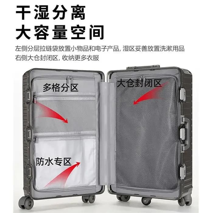 Valise de voyage grande taille avec cadre en aluminium