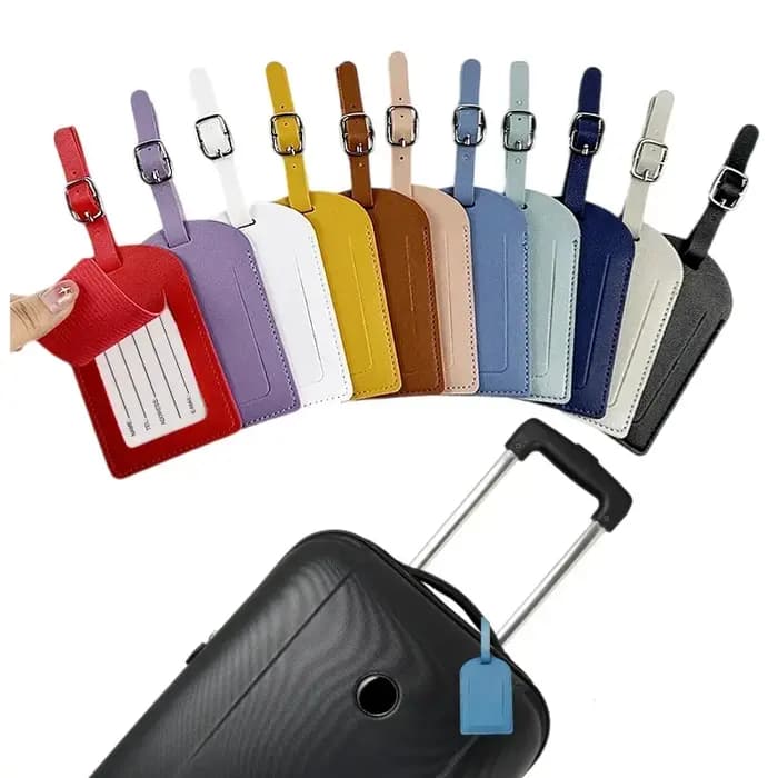 Étiquette d'identification de bagage en cuir PU pour valise
