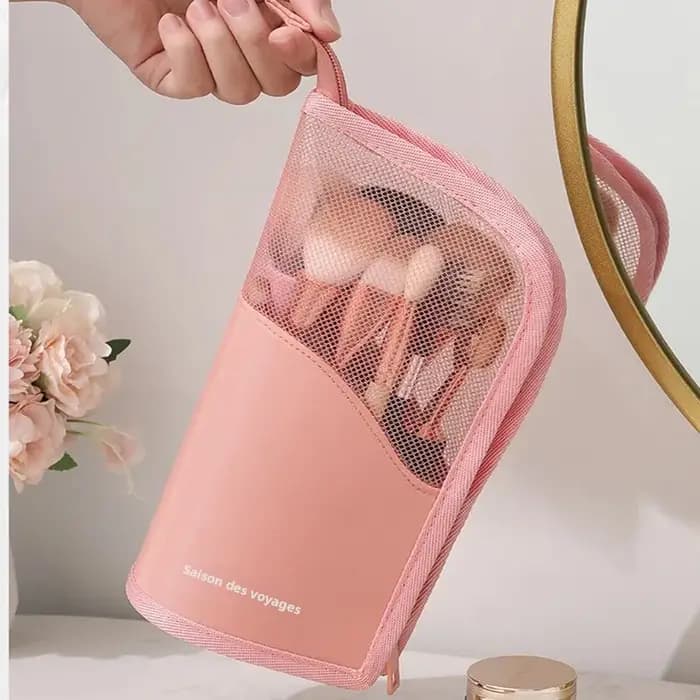 1 Pc support sac cosmétique pour femmes clair fermeture éclair sac de maquillage voyage femme