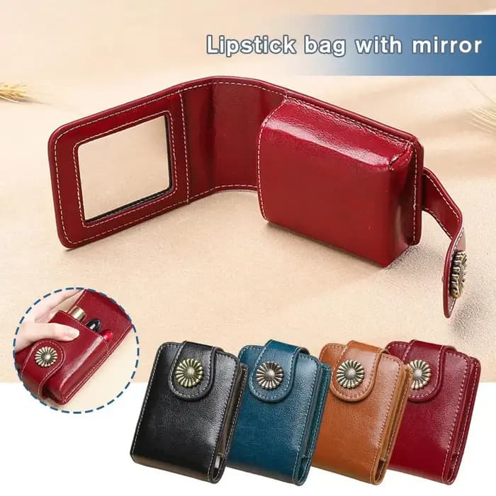Mini sac à rouge à lèvres portable avec miroir