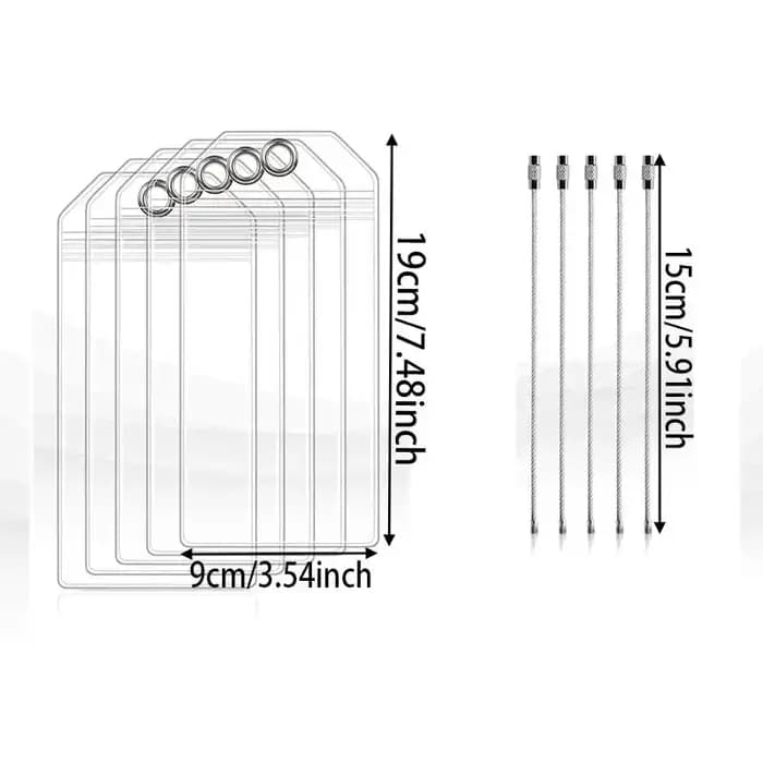 5 pièces/ensemble Étiquettes de bagages de croisière Étiquettes transparentes imperméables Boucle en
