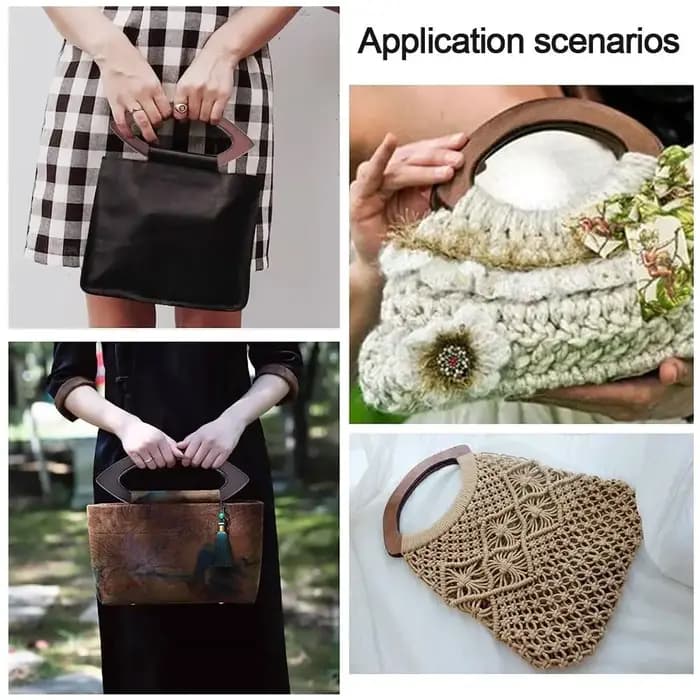 Nouveau Poignées de sac en bois