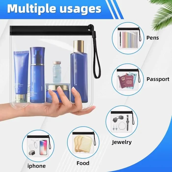 Sac de rangement transparent pour cosmétiques de voyage
