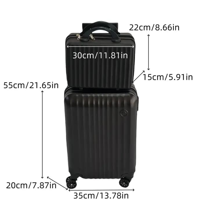 Ensemble de 2 pièces, boîtier de chariot de 20 pouces et combinaison de valise de 14 pouces, roues u