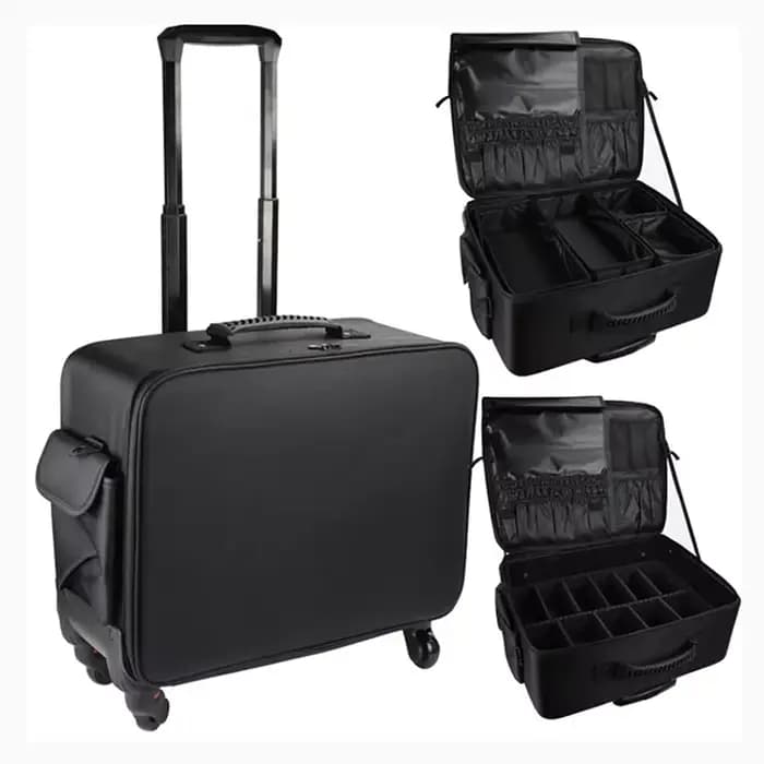 Valise de voyage brodée multicouche de grande taille, valise de maquillage, valise cosmétique, valis