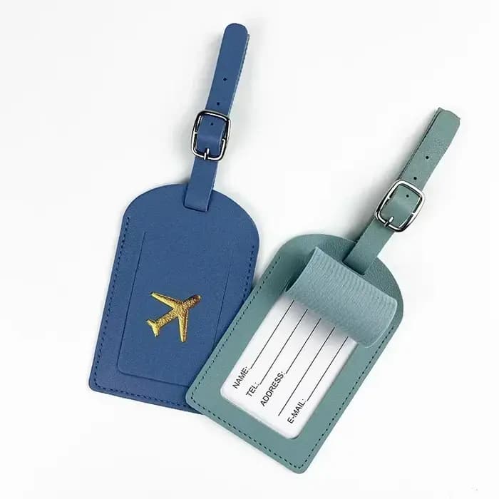 Étiquette de bagage en cuir estampé pour entreprise