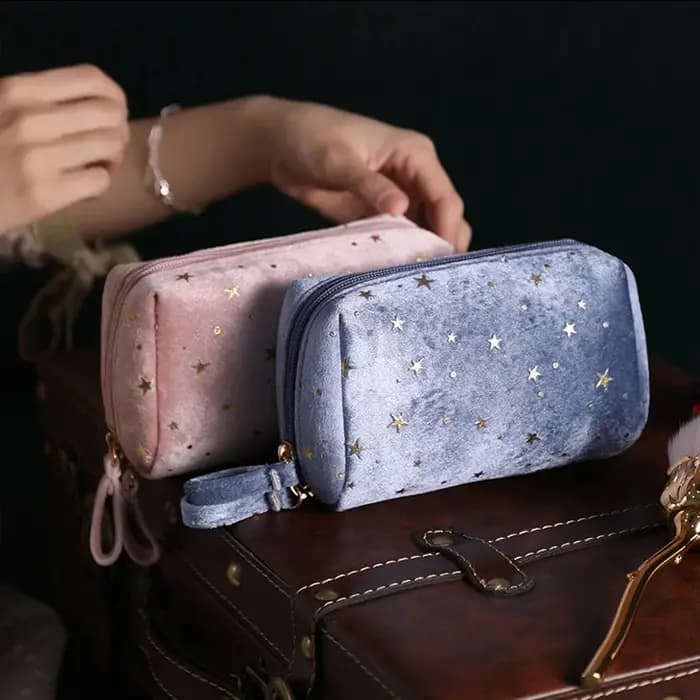Trousse de maquillage en velours pour fille