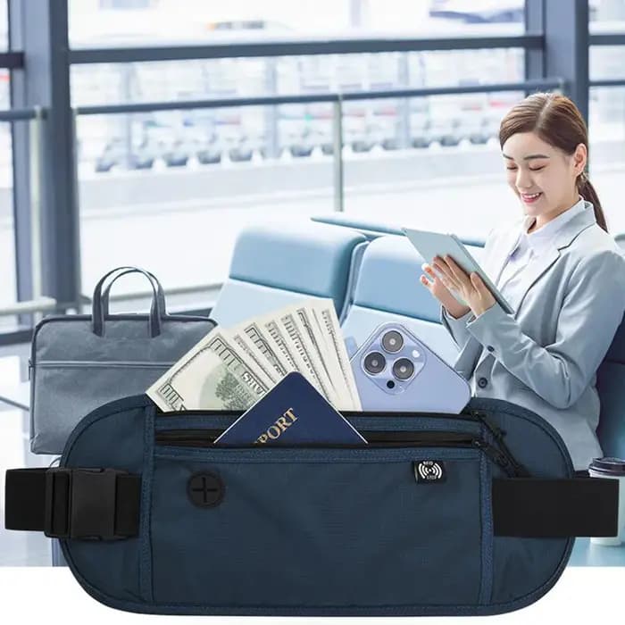 RFID bloquant étanche Sport voyage téléphone argent ceinture sac Fanny Packs hommes femmes caché portefeuille porte-passeport sac grande capacité