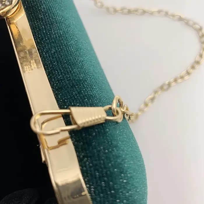 Design de luxe femmes sacs de soirée vert pochette sac à main épaule deux chaînes fête de mariage femme