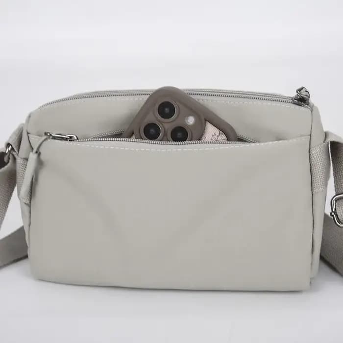 Sac à bandoulière décontracté et élégant, minimaliste, grande capacité, multi-zippé, léger, imperméable, pour femmes