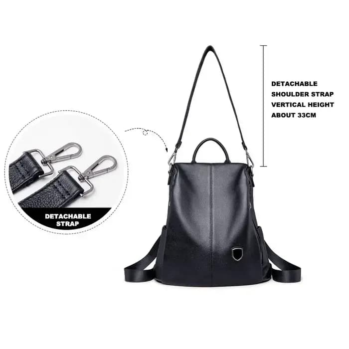Sac à dos en cuir véritable pour femme