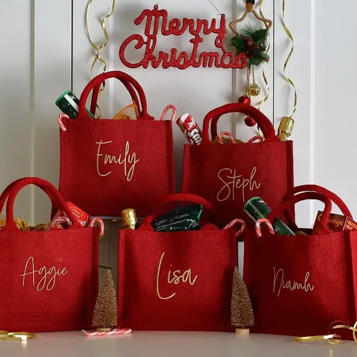 Magnifique sac cadeau de noël personnalisé