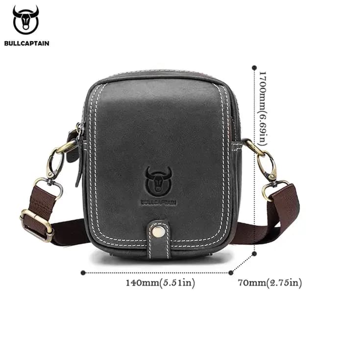 BULLCAPTAIN décontracté hommes messager sacs à bandoulière Premium YKK poche à glissière lisse en cuir sac