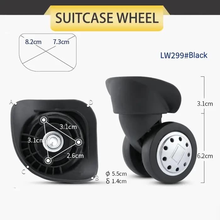 Samsonite-Valise à poulie résistante à l'usure
