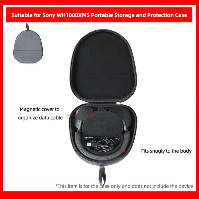 Étui de transport rigide antichoc, boîte de rangement Portable, sac EVA anti-rayures, étui de protection de voyage pour écouteurs Sony WH-1000XM5/XM4