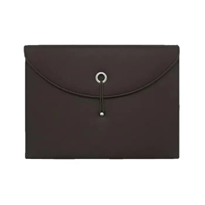 Sac à documents en cuir PU imperméable avec étiquettes, organiseur de fichiers portable en accordéon, 13 poches, conception à fermeture élastique