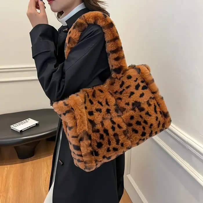 Sac à main de luxe en fausse fourrure pour femmes