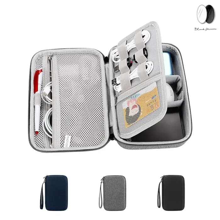 Organisateur d'accessoires électroniques de voyage de grande capacité, sac de rangement Portable pour câble de disque dur de tablette, Airbag EVA Duricrust