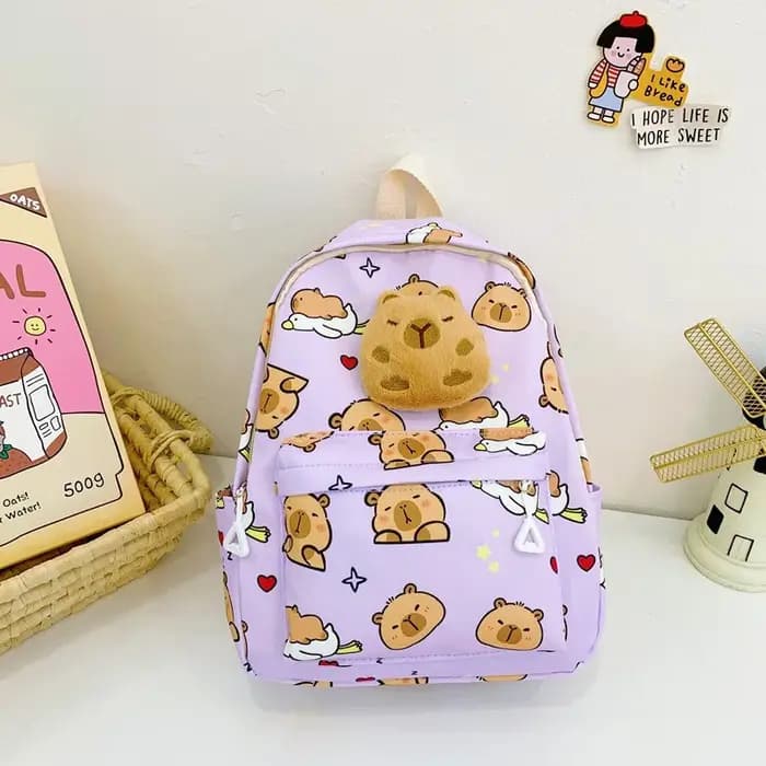 Mignon dessin animé Capybara sac à dos en peluche grande capacité sacs d'école modèle Simple livre sac Kawaii GirlSchool sac à dos Mochila Mujer