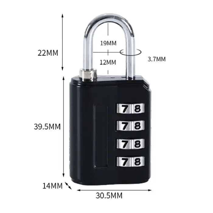 Bloock-Cadenas à 4 Chiffres en Alliage de Zinc pour Bagages de Voyage