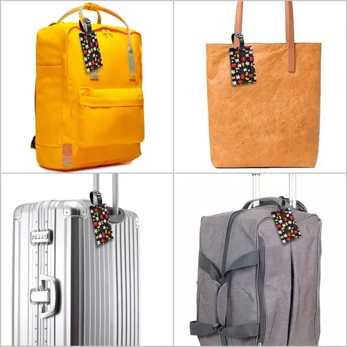 Étiquette de bagage personnalisée M-Mouse pour valises, étiquettes de bagage tendance, dessins animés, anime, avec protection de la vie privée et porte-carte d'identité