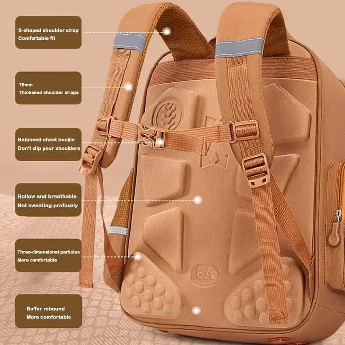 Capybara sac d'école sac à dos étanche grande capacité soulager la charge protégeant la colonne vertébrale larges sangles sac à dos pour les étudiants cadeau