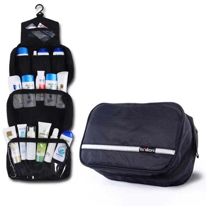 Sac de maquillage étanche à fermeture éclair pour hommes et femmes, trousse à cosmétiques, trousse d