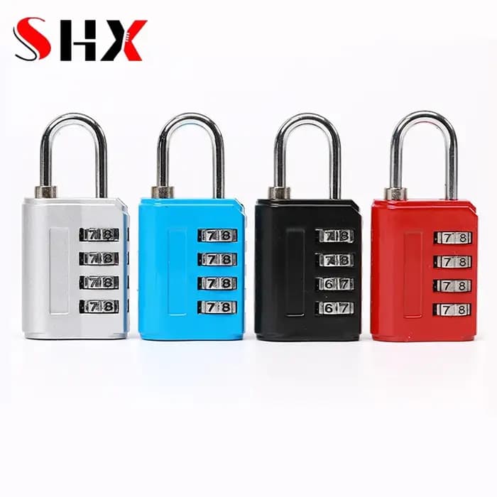 Cadenas à combinaison à code à 4 chiffres en alliage d'aluminium pour valise de voyage
