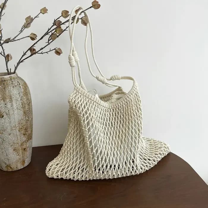 Sac à bandoulière de plage en paille tressée ajourée grande capacité pour femme, nouvelle collection