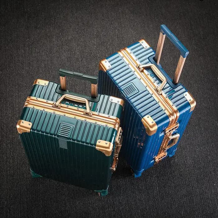 Valise de luxe en cuir verrouillable de 26 pouces