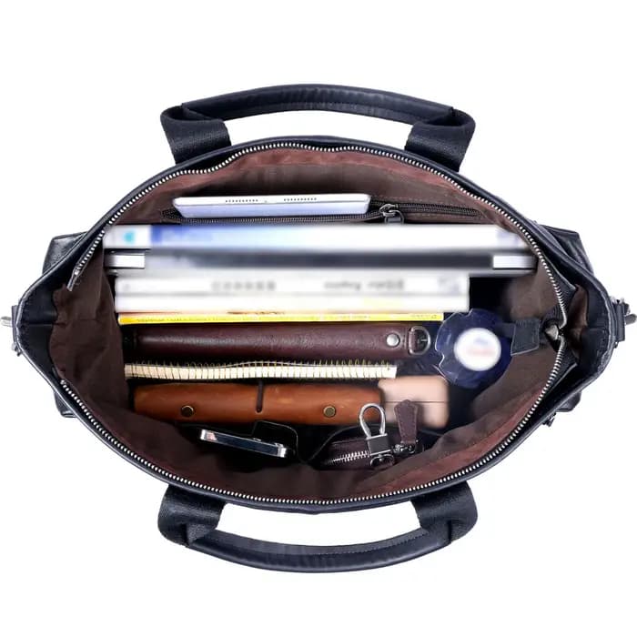 Brifecase – sacs pour ordinateur portable en cuir véritable pour hommes