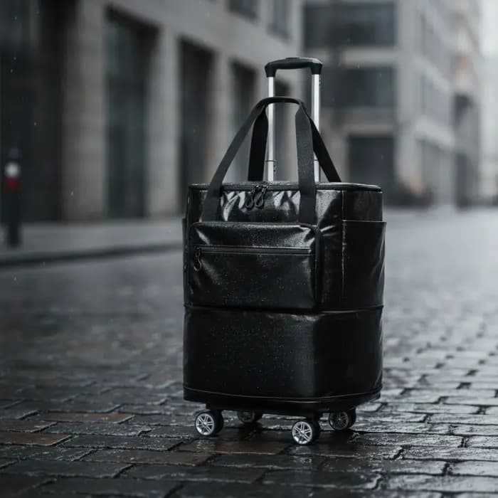 Sac de voyage à roulettes pliable avec chariot, bagage portable léger pour les voyageurs, bagage à main, gym