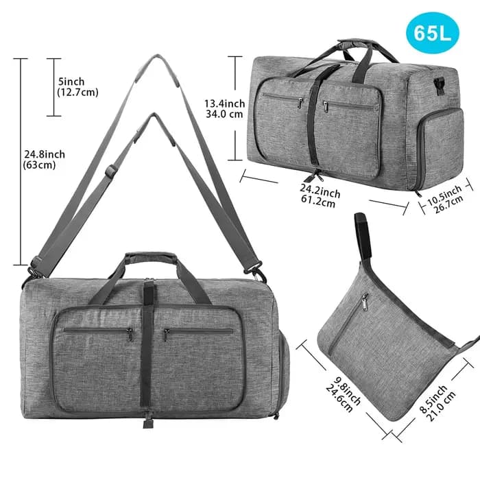 Sac de voyage pliable 65L pour hommes