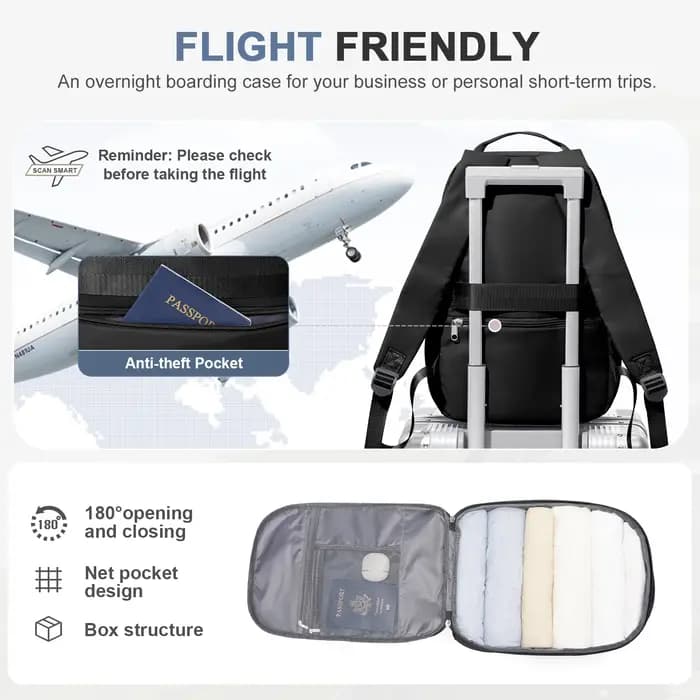 Sac à dos de voyage pour cabine d'avion 45x36x20 pour Easyjet