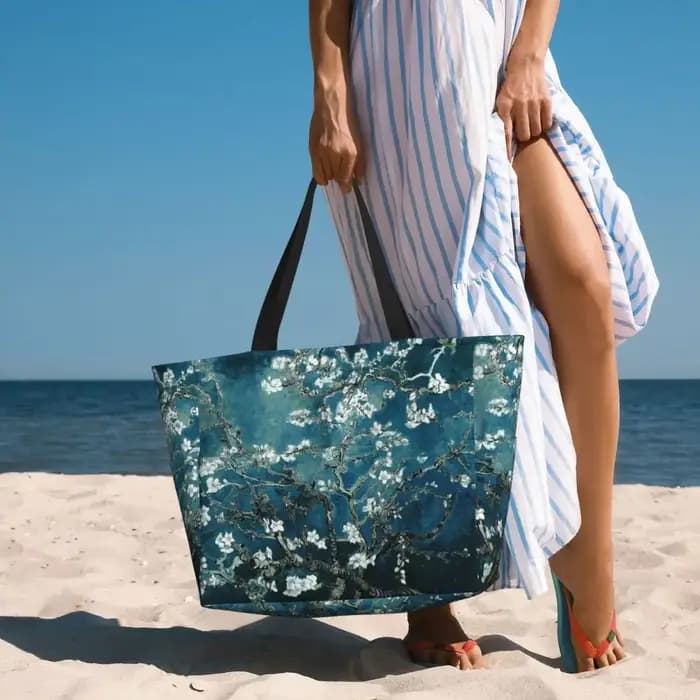 Sac fourre-tout personnalisé Van Gogh fleurs d'amande femmes grande capacité