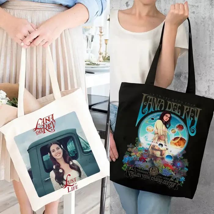 Lana Del Rey-Sac à provisions en toile tissée
