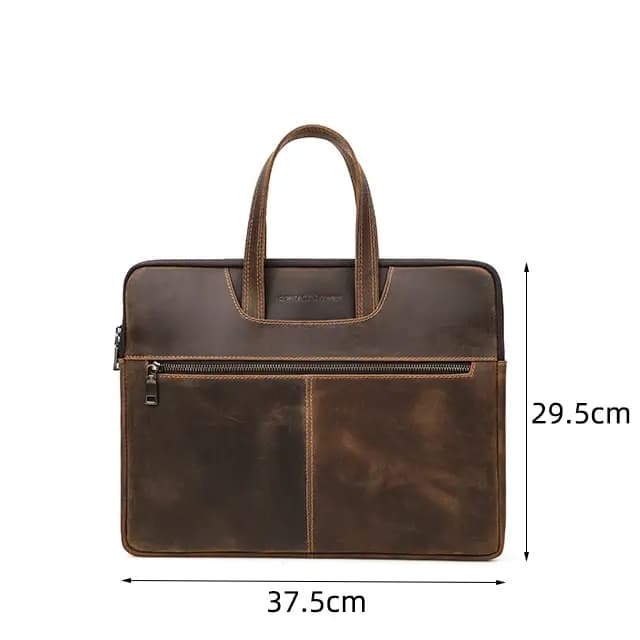 Porte-documents en cuir véritable pour hommes, pochette pour ordinateur portable, sac pour Macbook P