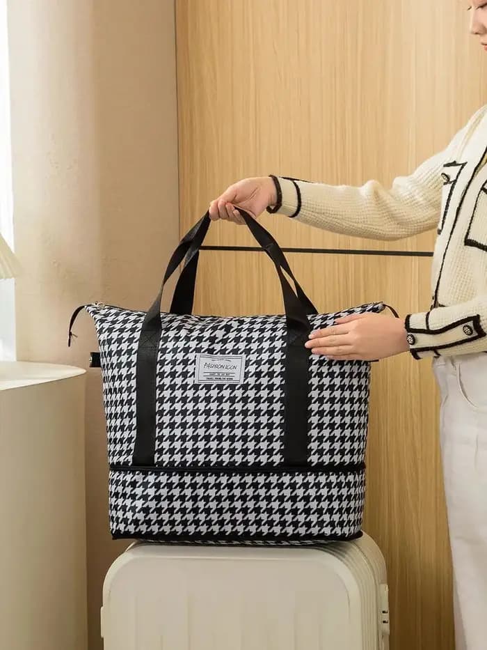 Sac de voyage à main à motif imprimé tendance, grande capacité, extensible, multifonctionnel, pliabl