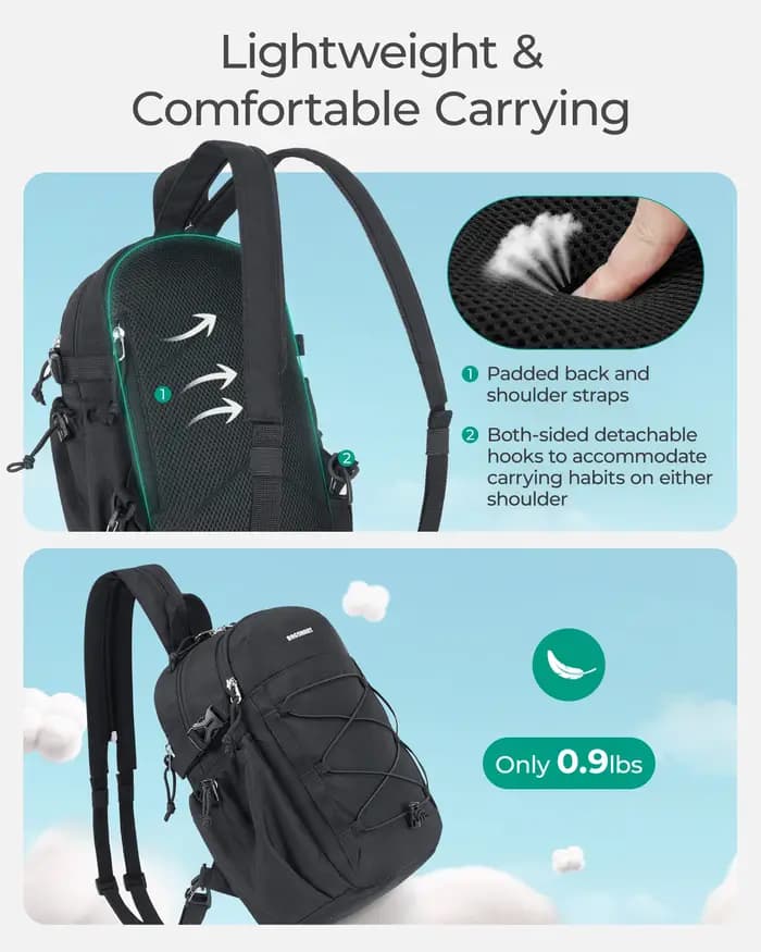 BAGSMARTSmall Sac à dos pour voyage décontracté Sport 3 en 1 Sac à dos à bandoulière Sac