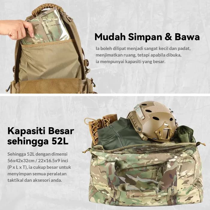 Sac de sport militaire VOTAGOO 52L