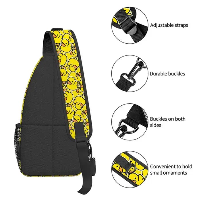 Sac de poitrine grand format motif canard jaune pour hommes