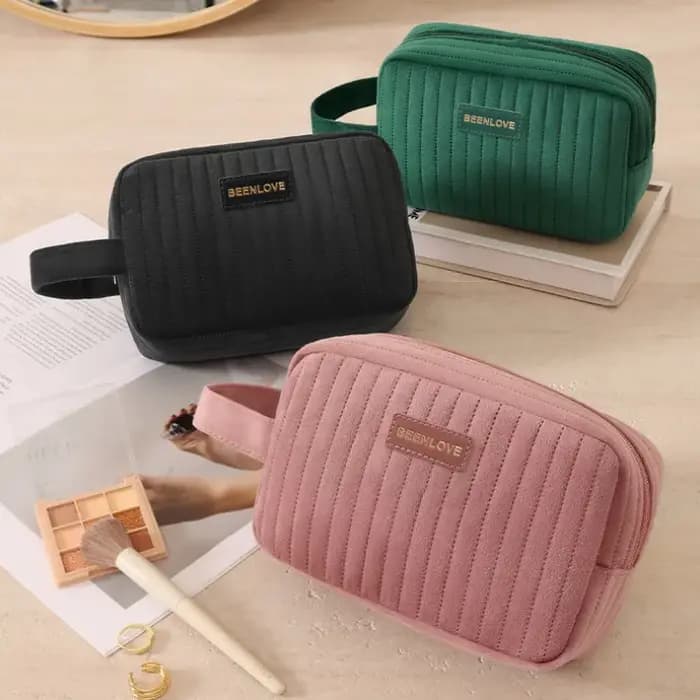 Sac de rangement pour maquillage en velours pour la saison froide