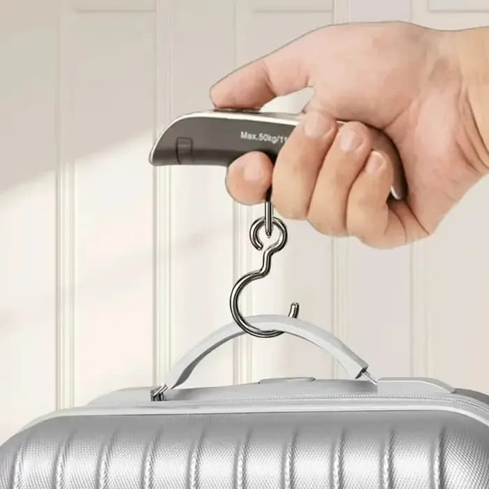 Balance de pesée portable électronique pour bagages avec écran LCD numérique 110 lb/50 kg, idéale pour valises et sacs de voyage