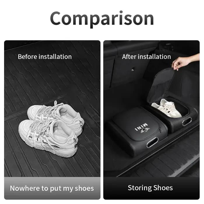 Sac de rangement en cuir pour voiture, sac de rangement pour baskets et vêtements de sport, accessoires pour Mini Cooper JCW Works R50 R52 R53 R55 R56 R57