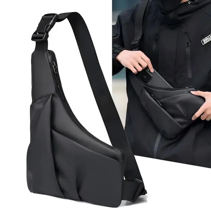 Sac croisé triangulaire antivol avec sangle réglable