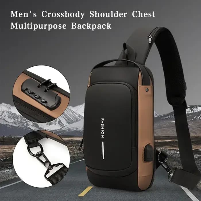 Sac à bandoulière multifonction antivol USB