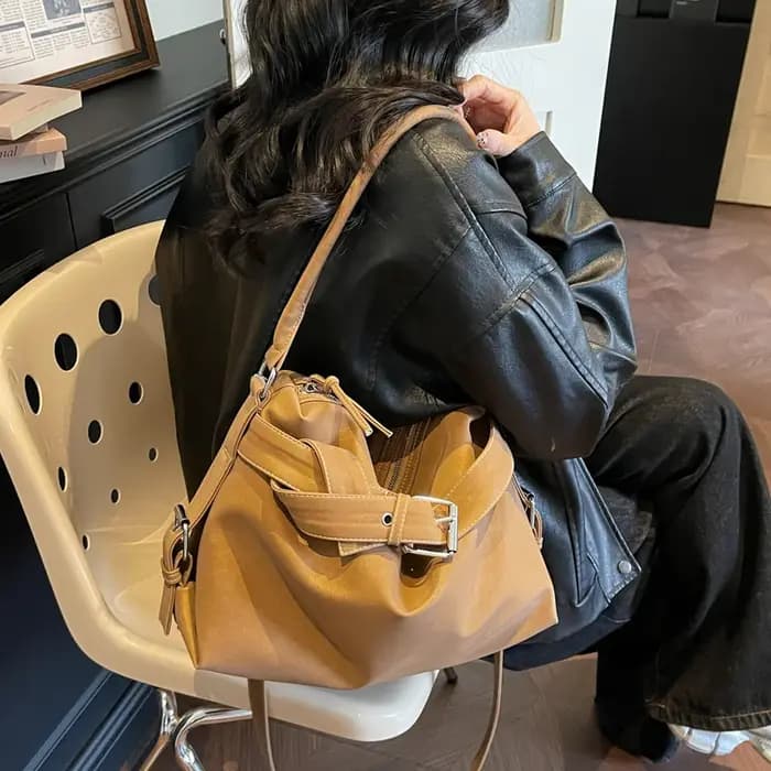 Sac fourre-tout en cuir souple de grande capacité