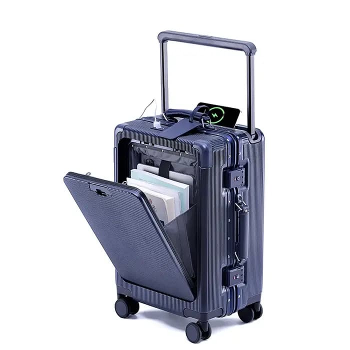 Valise de voyage à roulettes large avec cadre en aluminium