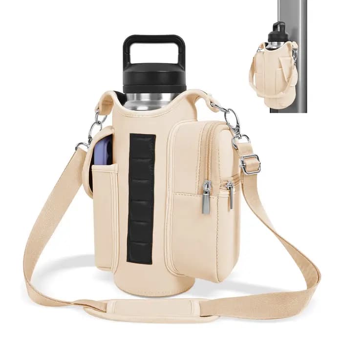 Sac de sport magnétique porte-bouteille d'eau avec poches pour téléphone et bandoulière